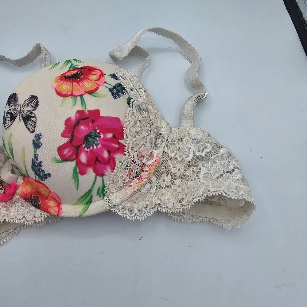Victoria’s Secret Dream Angels Push-Up Floral Butterfly Rhinestone Lace Bra 34A - Picture 3 of 7